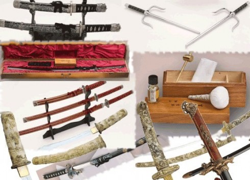 Armas japonesas samurais: katanas tachi, wakizashi, nodachi, naginata ...