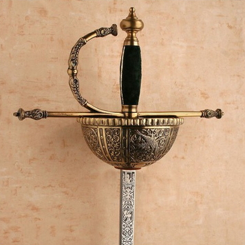 Espada Carlos V de cazoleta en bronce