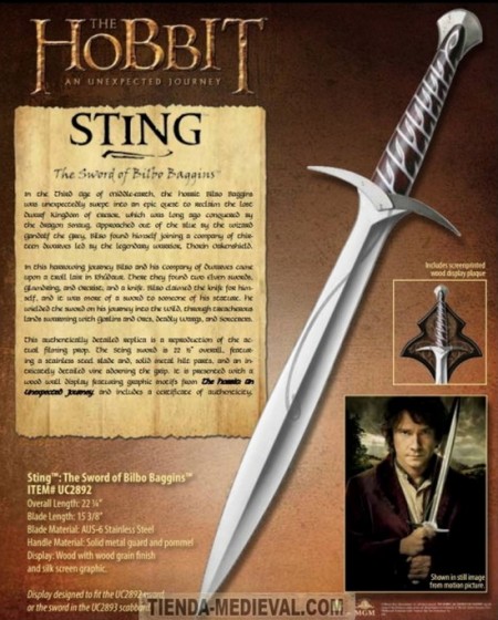 ESPADA OFICIAL STING FRODO DEL HOBBIT 450x560 custom - Espada de Frodo