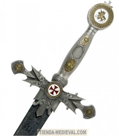 ESPADA TEMPLARIA DECORADA1 392x450 - Espada Templaria decorada