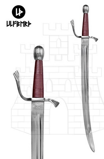 Bracamarte funcional con vaina Ulfberth - Espada Bracamarte Cantigas, siglo XIII