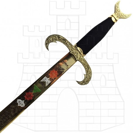 Cimitarra Arabe dorada - Espada Carlos III Dorada con grabados