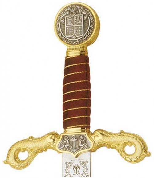 Espada de Cristobal Colón en Oro - Espectaculares Espadas con motivos América