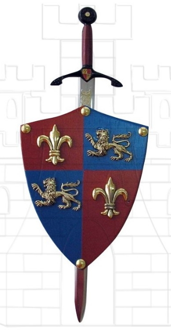 Mini escudo Príncipe Negro con mini espada