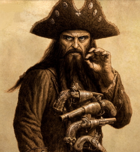 EDWARD TEACH BARBANEGRA - Sable pirata de Edward Teach Barbanegra