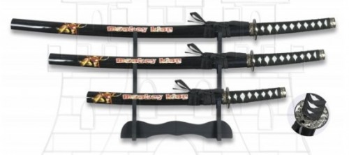 Set katana wakizashi y tanto Monkey King con soporte