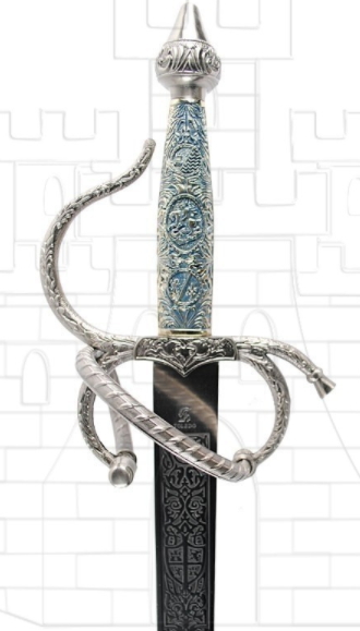 Espada Colada Cid con puño cincelado