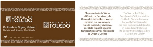 Sello Calidad y Origen Espadas Toledo