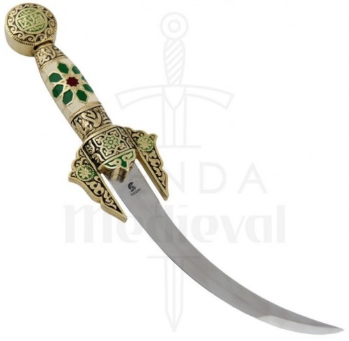 Daga Árabe curva decorada - Espada Templaria decorada