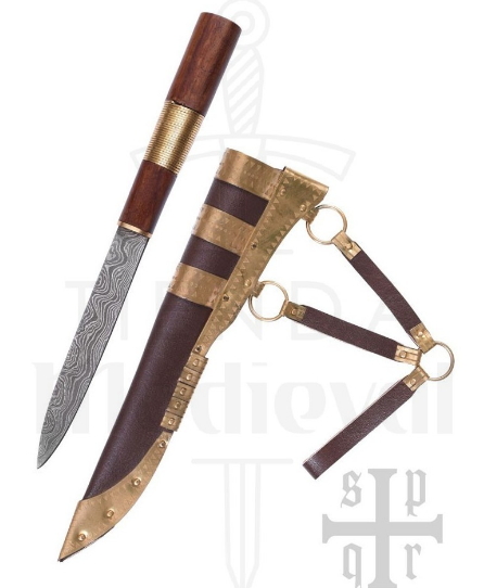 Cuchillo Seax Damasquino