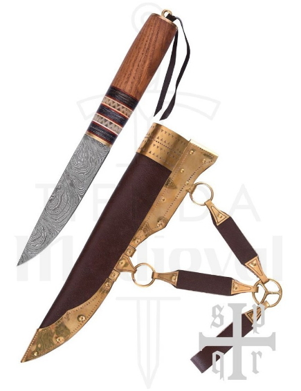 Cuchillo Vikingo Damasquino - Cuchillos Vikingos Seax acero de Damasco