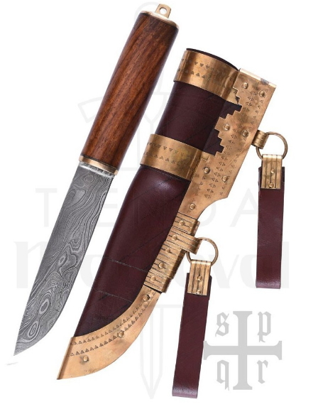 Cuchillo Vikingo Seax Damasquino - Cuchillos Vikingos Seax acero de Damasco