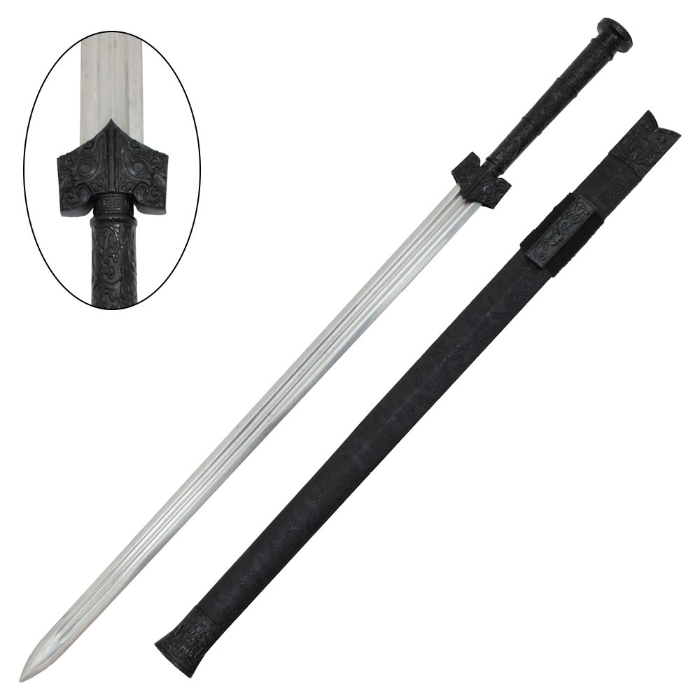Espada china tradicional de la dinastia Han negra 965 cm. 1737751705