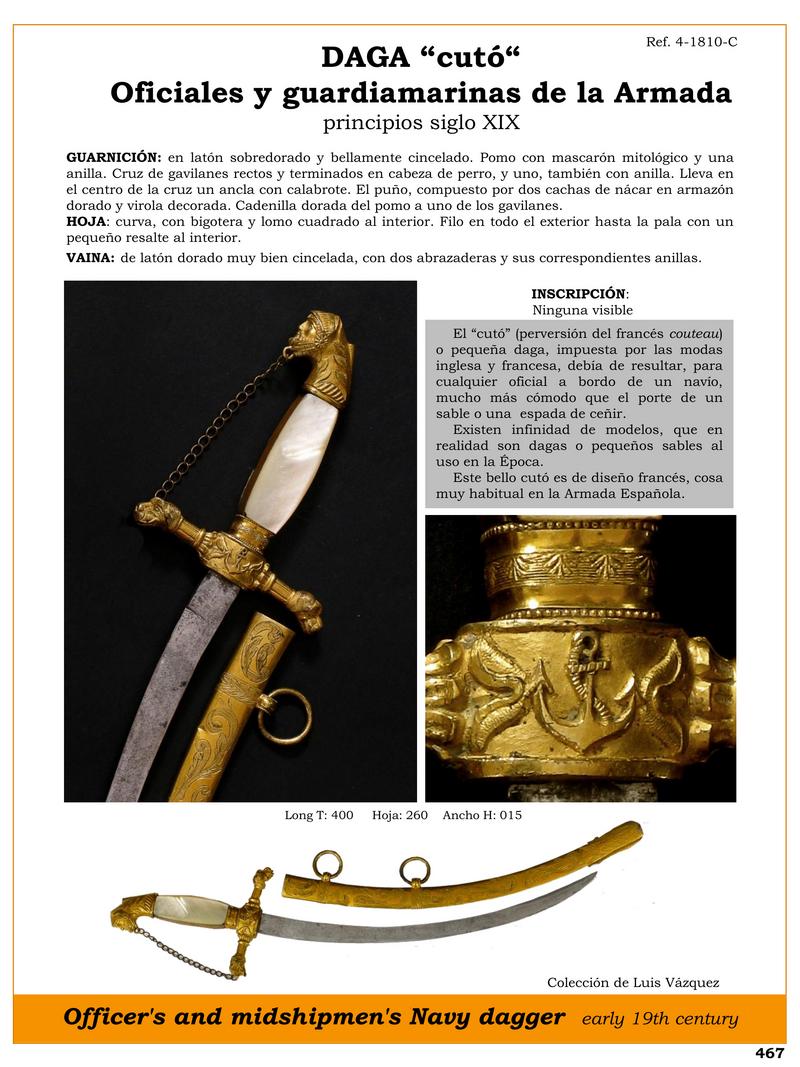 DAGA CUT OFICIALES Y GUARDIAMARINAS DE LA ARMADA PRINCIPIOS SIGLO XIX.jpg 1746918566 - Cutó Dagger: The Elegance of the Spanish Navy of the 19th Century