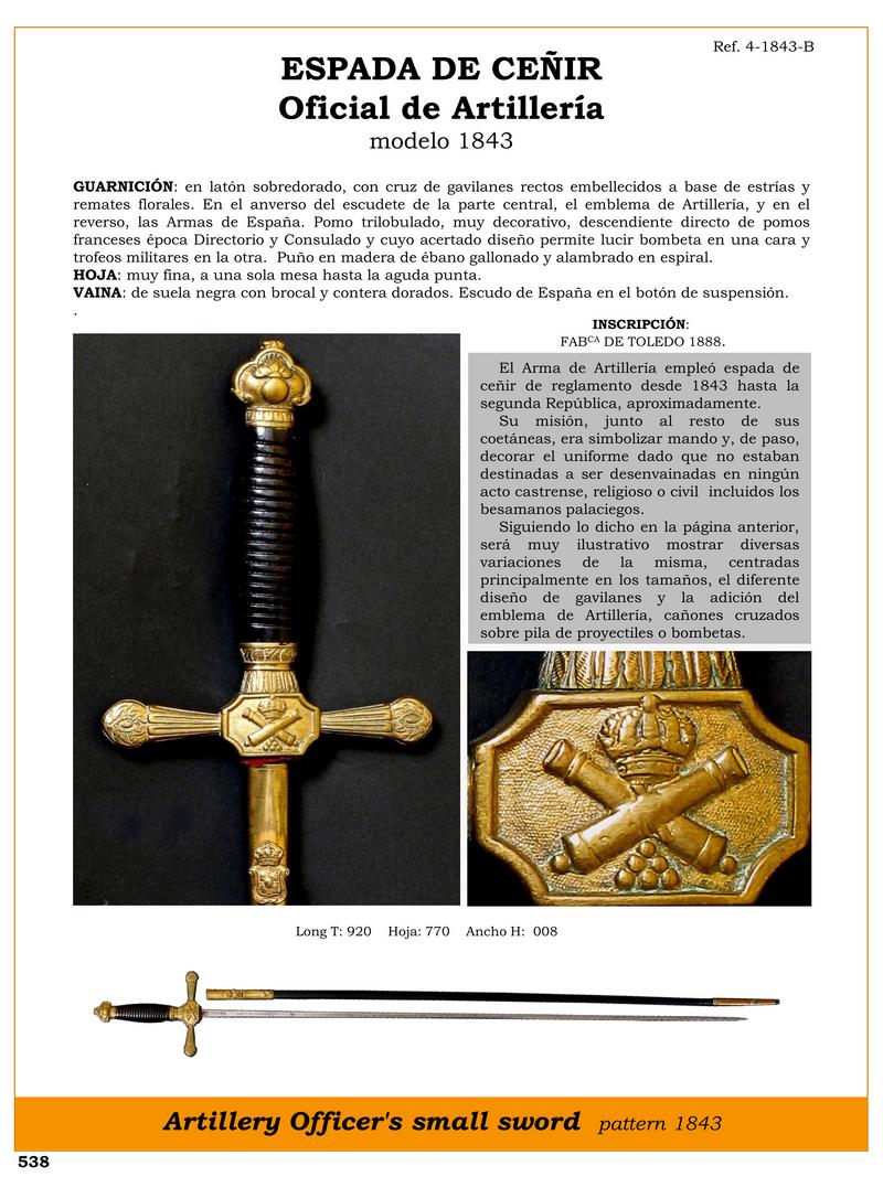 ESPADA DE CEIR OFICIAL DE ARTILLERA MODELO 1843.jpg 1748408964 - 1843 Sword of Sash: The Emblem of the Artillery Officer