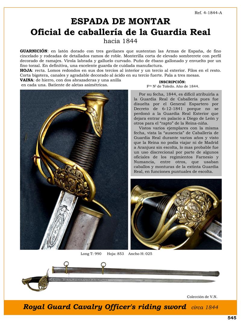 ESPADA DE MONTAR OFICIAL DE CABALLERA DE LA GUARDIA REAL HACIA 1844.jpg 1748538567 - Épée de Cavalerie Royale : Histoire et Design 1844