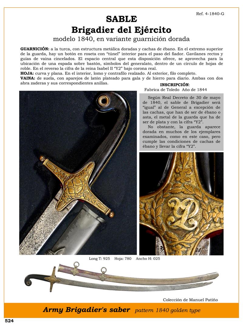 SABLE BRIGADIER DEL EJRCITO MODELO 1840 EN VARIANTE GUARNICIN DORADA.jpg 1748128171 - Brigadier Saber 1840: Elegance and Golden Military Tradition