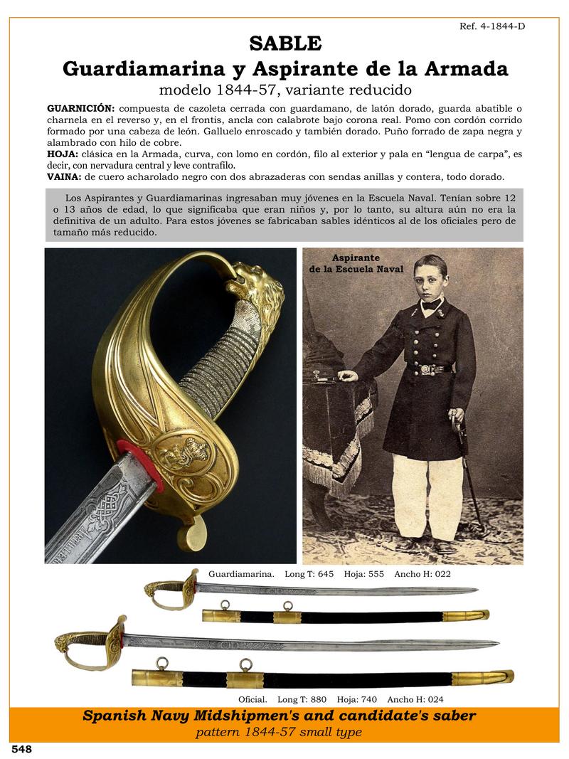 SABLE GUARDIAMARINA Y ASPIRANTE DE LA ARMADA MODELO 1844 57 VARIANTE REDUCIDO.jpg 1748581768 - Midshipman Saber 1844-57: Curved and Elegant Design