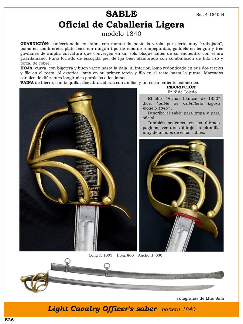 SABLE OFICIAL DE CABALLERA LIGERA MODELO 1840.jpg 1748171367 - Light Cavalry Saber Model 1840: Unique Design and Details