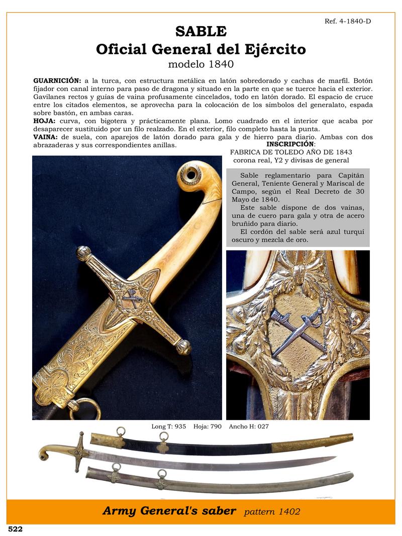 SABLE OFICIAL GENERAL DEL EJRCITO MODELO 1840.jpg 1748084966 - Saber 1840: Elegance and Design for Army Generals