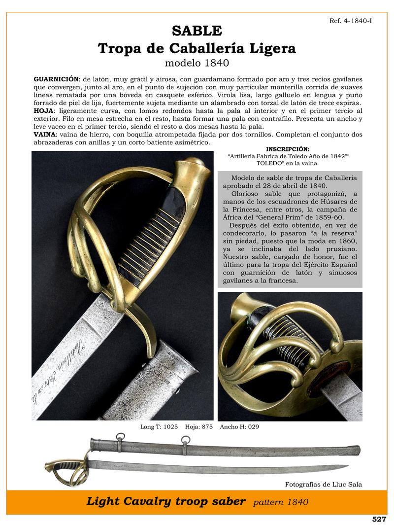 SABLE Tropa de Caballera Ligera modelo 1840.jpg 1748192967 - Sciabola da Cavalleria 1840: Storia e Caratteristiche Uniche