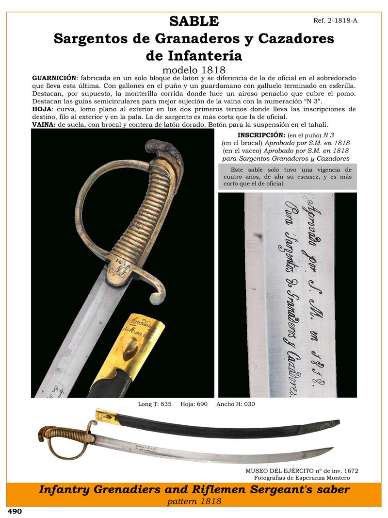 SABRE SARGENTOS DE GRANADEROS Y CAZADORES DE INFANTERA MODELO 1818.jpg 1747415369 - Sergeants' Saber: The History Behind the 1818 Model