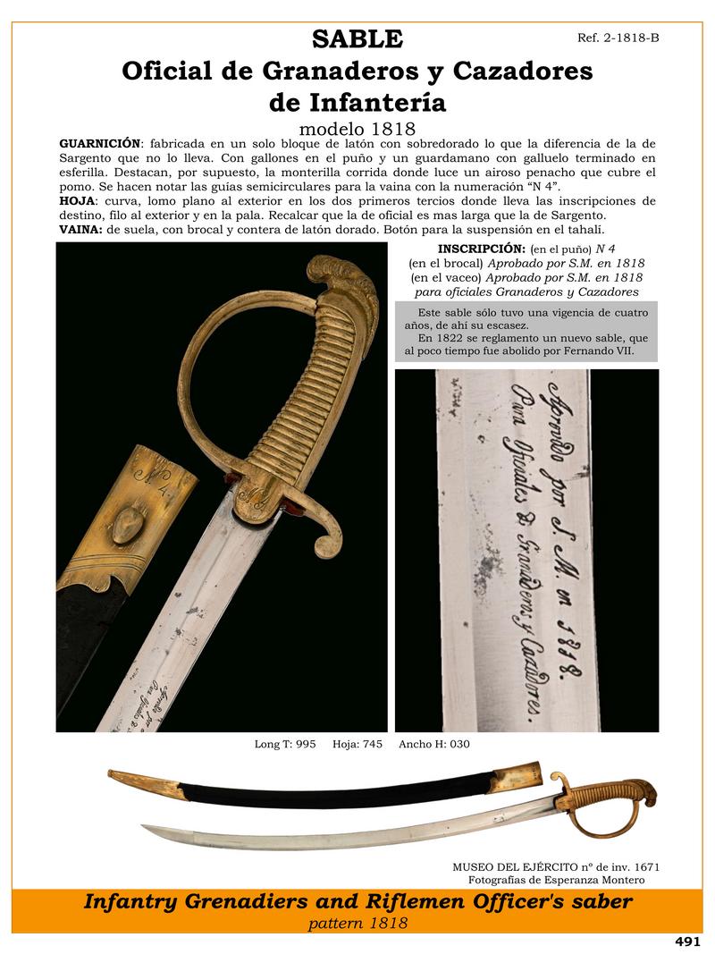 Sable Oficial de Granaderos y Cazadores de Infantera modelo 1818.jpg 1747436969 - Officer's Sabre of Granaderos: A Historical Treasure 1818