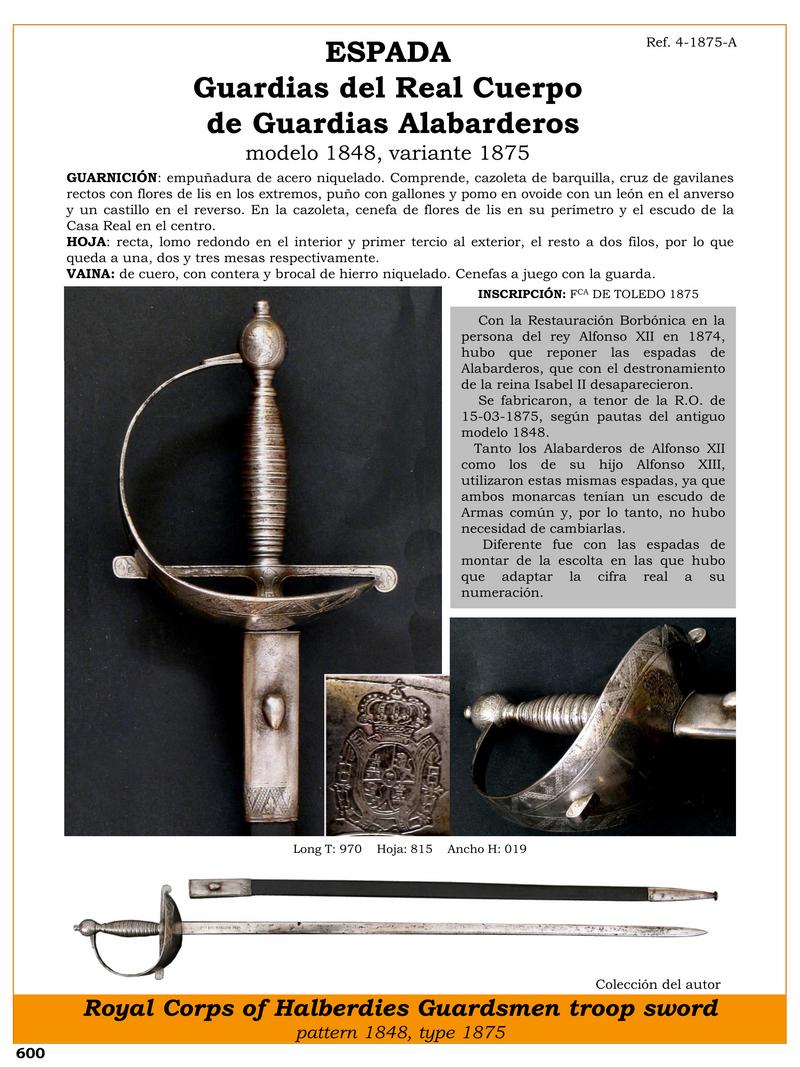 ESPADA GUARDIAS DEL REAL CUERPO DE GUARDIAS ALABARDEROS MODELO 1848 VARIANTE 1875.jpg 1749704970 - Alabardero Sword 1848: Elegance and Military Tradition