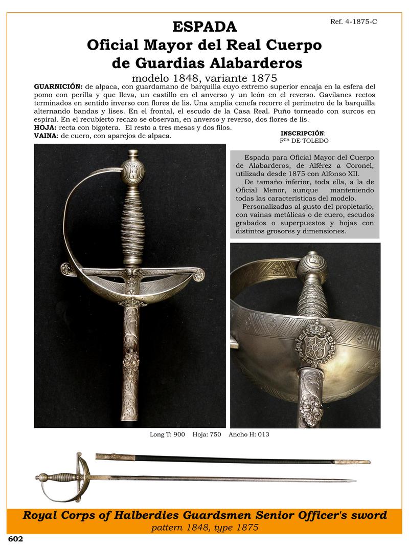 ESPADA OFICIAL MAYOR DEL REAL CUERPO DE GUARDIAS ALABARDEROS MODELO 1848 VARIANTE 1875.jpg 1749753564 - Épée de Chef de Bureau : Histoire et Détails Uniques