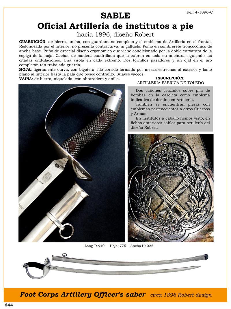 SABLE OFICIAL ARTILLERA DE INSTITUTOS A PIE.jpg 1750633767 - Sabre d'artillerie 1896 : design unique de Robert