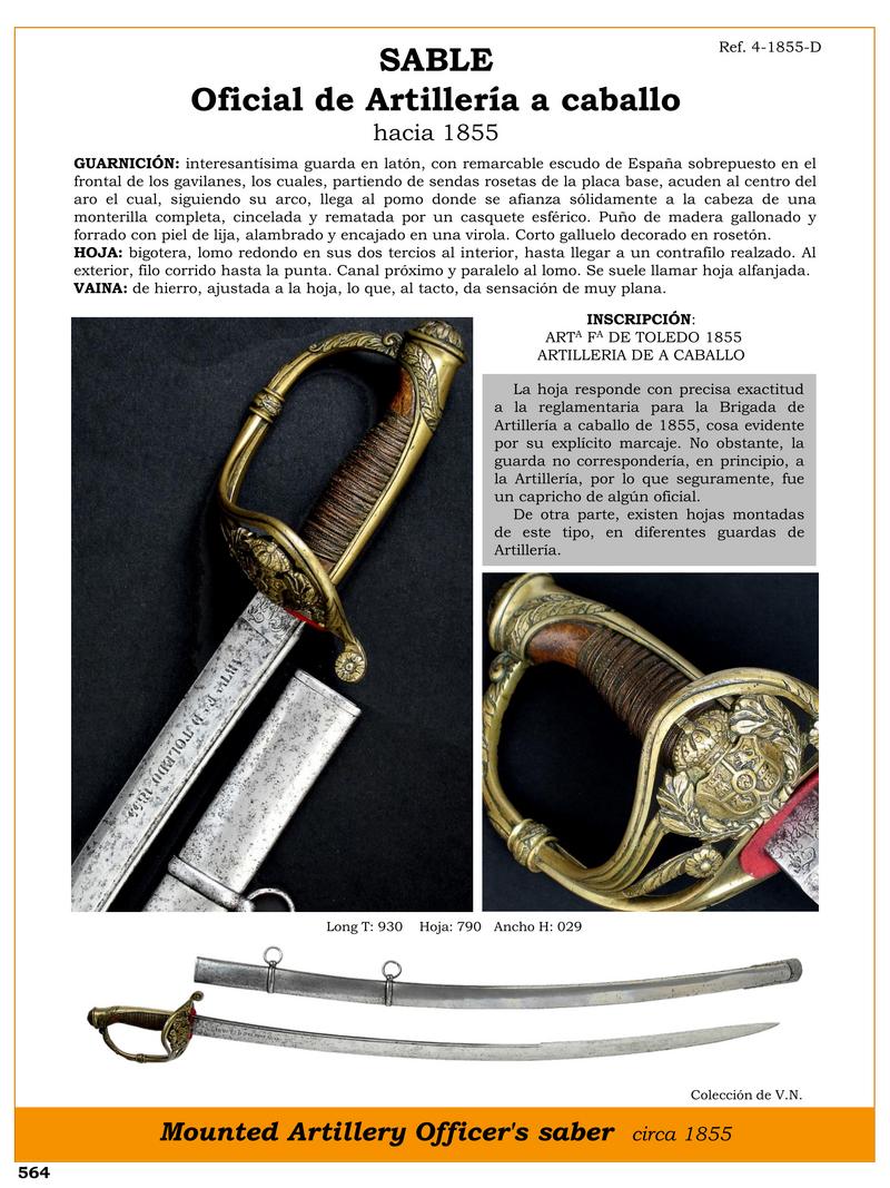SABLE OFICIAL DE ARTILLERA A CABALLO Hacia 1855.jpg 1748905766 - Sciabola da artiglieria a cavallo 1855: design e dettagli unici