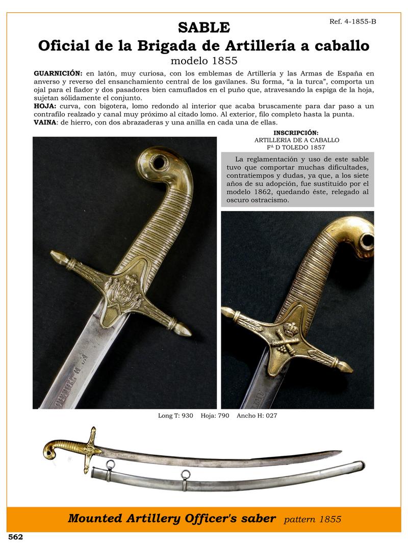 SABLE REF. 4 1855 B OFICIAL DE LA BRIGADA DE ARTILLERA A CABALLO MODELO 1855.jpg 1748862571 - Sciabola da artiglieria a cavallo 1855: eleganza e storia