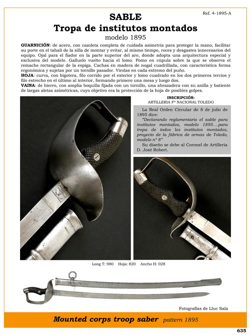 SABLE Tropa de institutos montados modelo 1895.jpg 1750439363 - Sabre Tropa Montés 1895 : Design Unique et Fonctionnalité