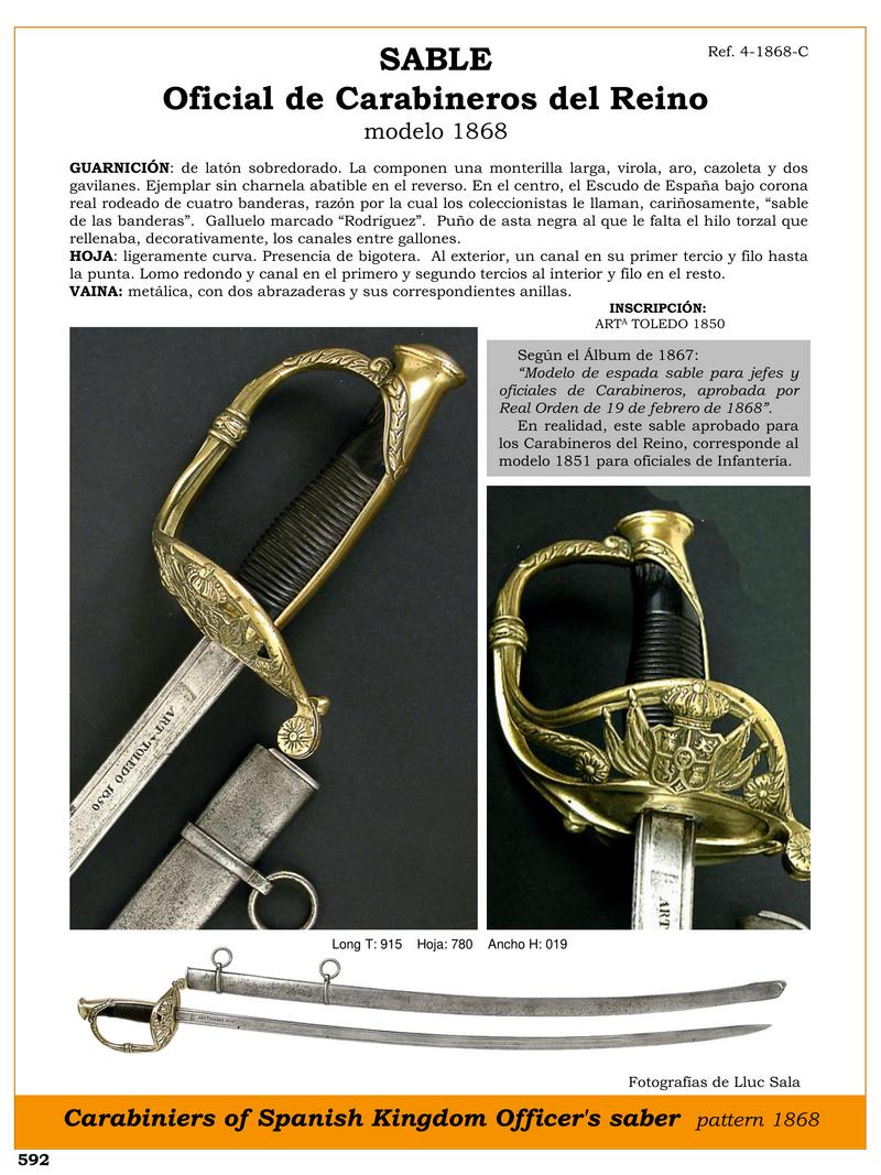 Sable Oficial de Carabineros del Reino modelo 1868.jpg 1749510568 - Sciabola dei Carabinieri del Regno: Storia e Dettagli Unici