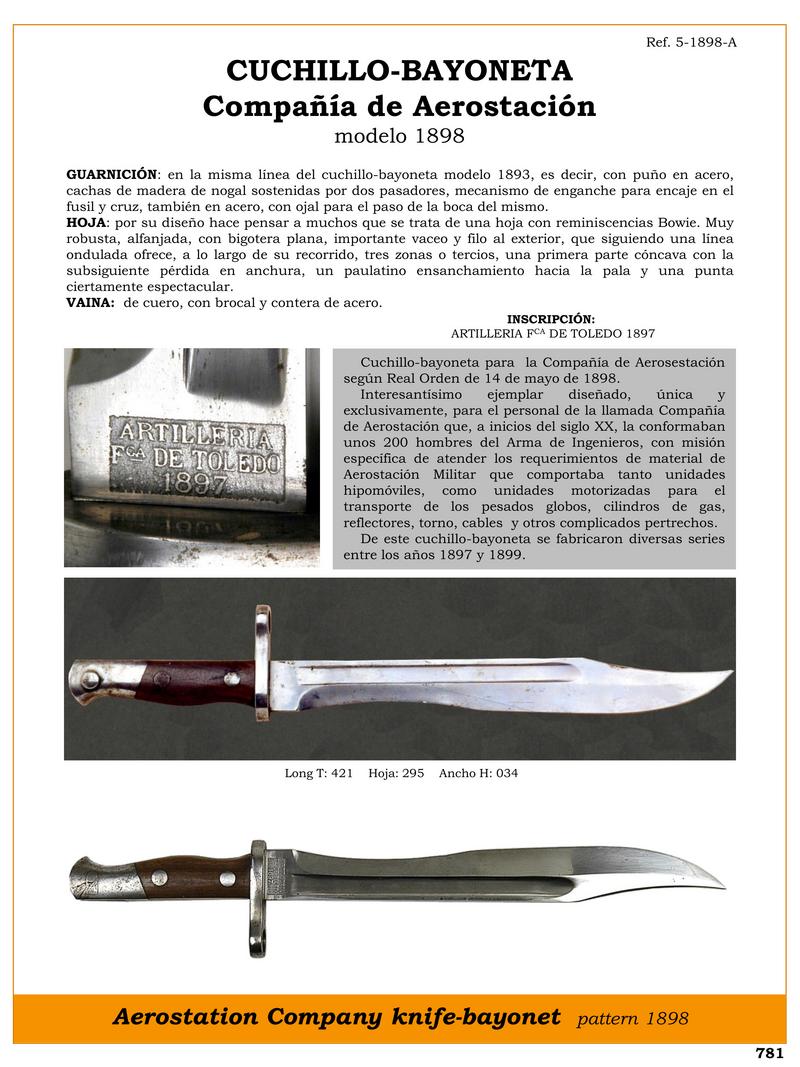 CUCHILLO BAYONETA Compaa de Aerostacin modelo 1898.jpg 1753463366 - Bayonet Knife 1898: Unique Design for Aerostatics
