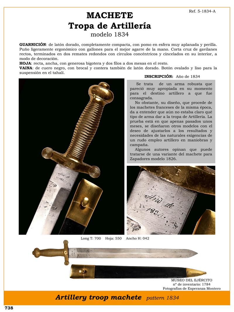 MACHETE TROPAS DE ARTILLERA MODELO 1834.jpg 1752577764 - Machette d'artillerie modèle 1834 : conception et fonctionnalité