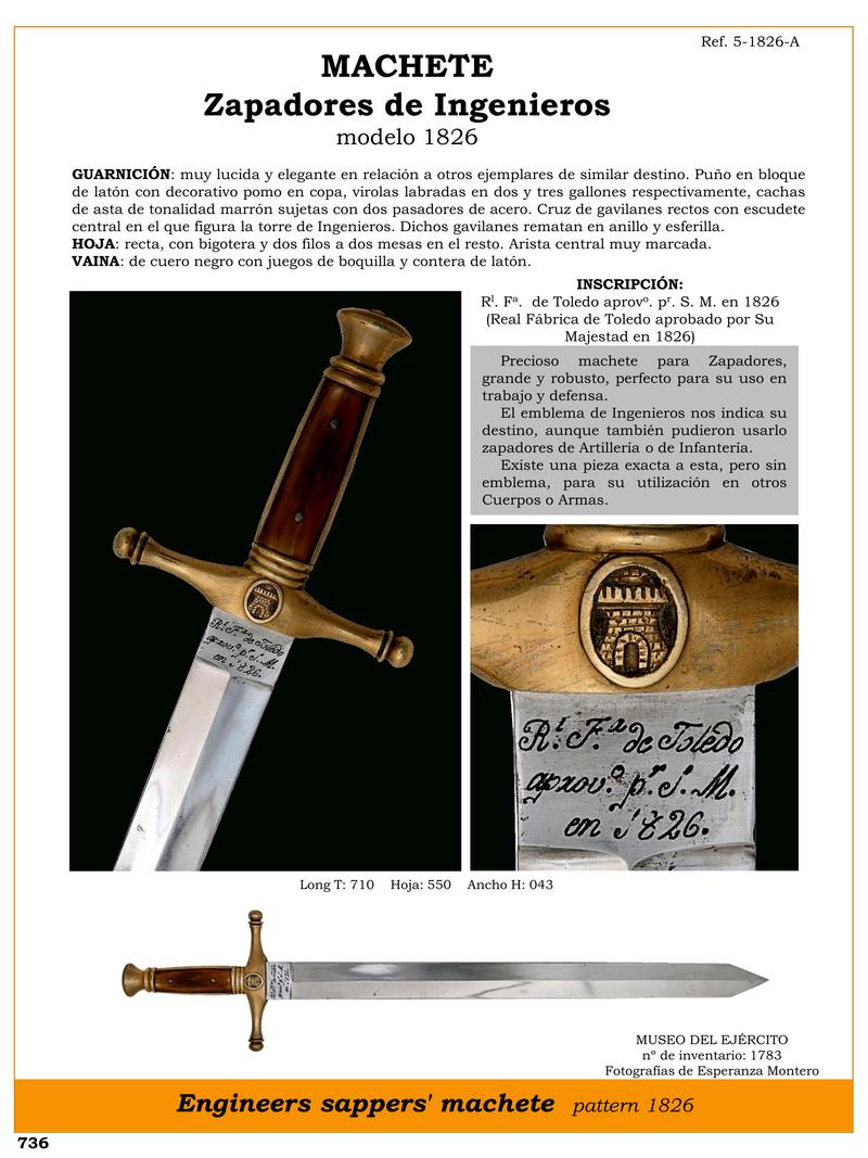 MACHETE Zapadores de Ingenieros modelo 1826.jpg 1752534569 - Machette 1826 : L'Élégance des Sapeurs-Ingénieurs
