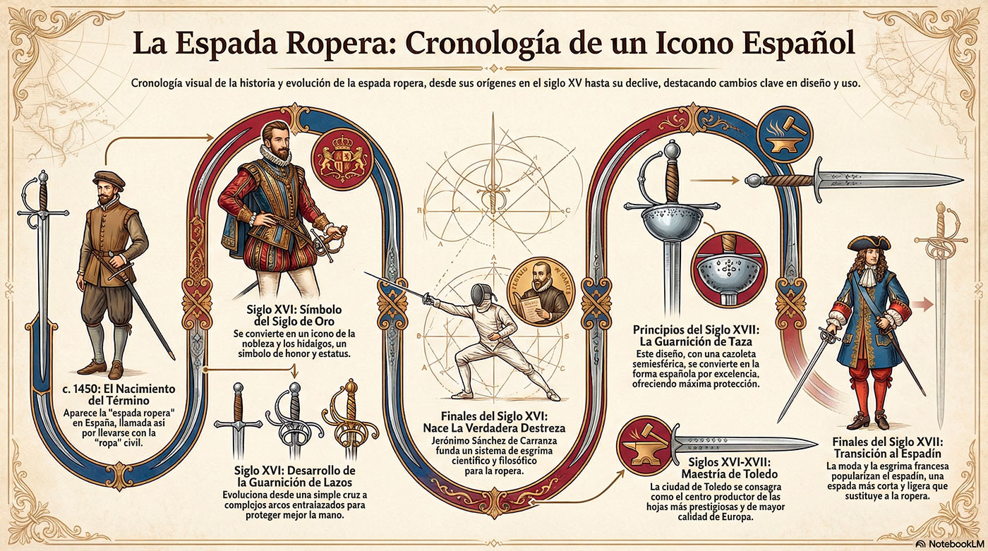 Espada ropera: historia, técnica y legado de la espada civil del Renacimiento 2 espada ropera ilustracion