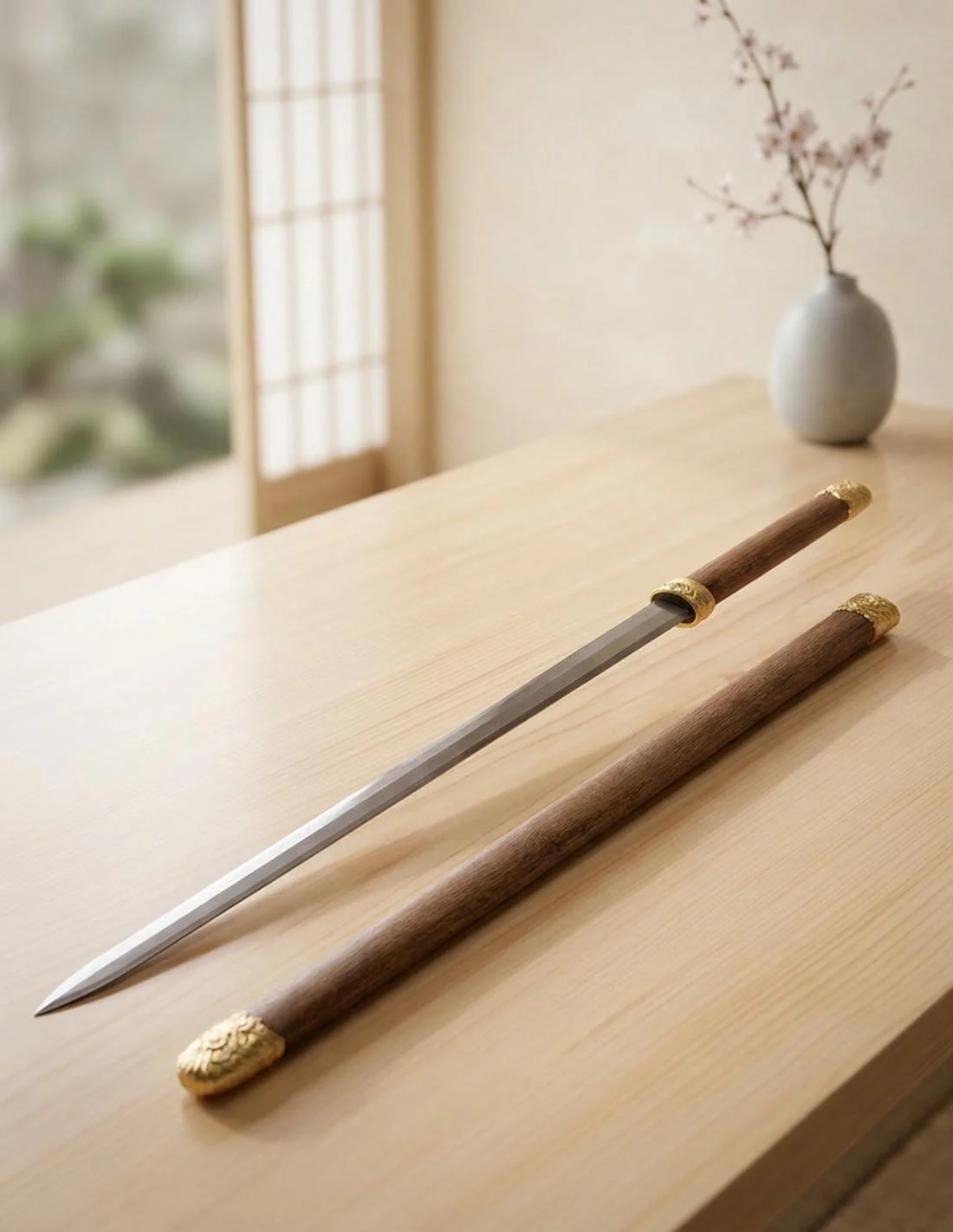 espada japonesa chokuto decorativa de acero