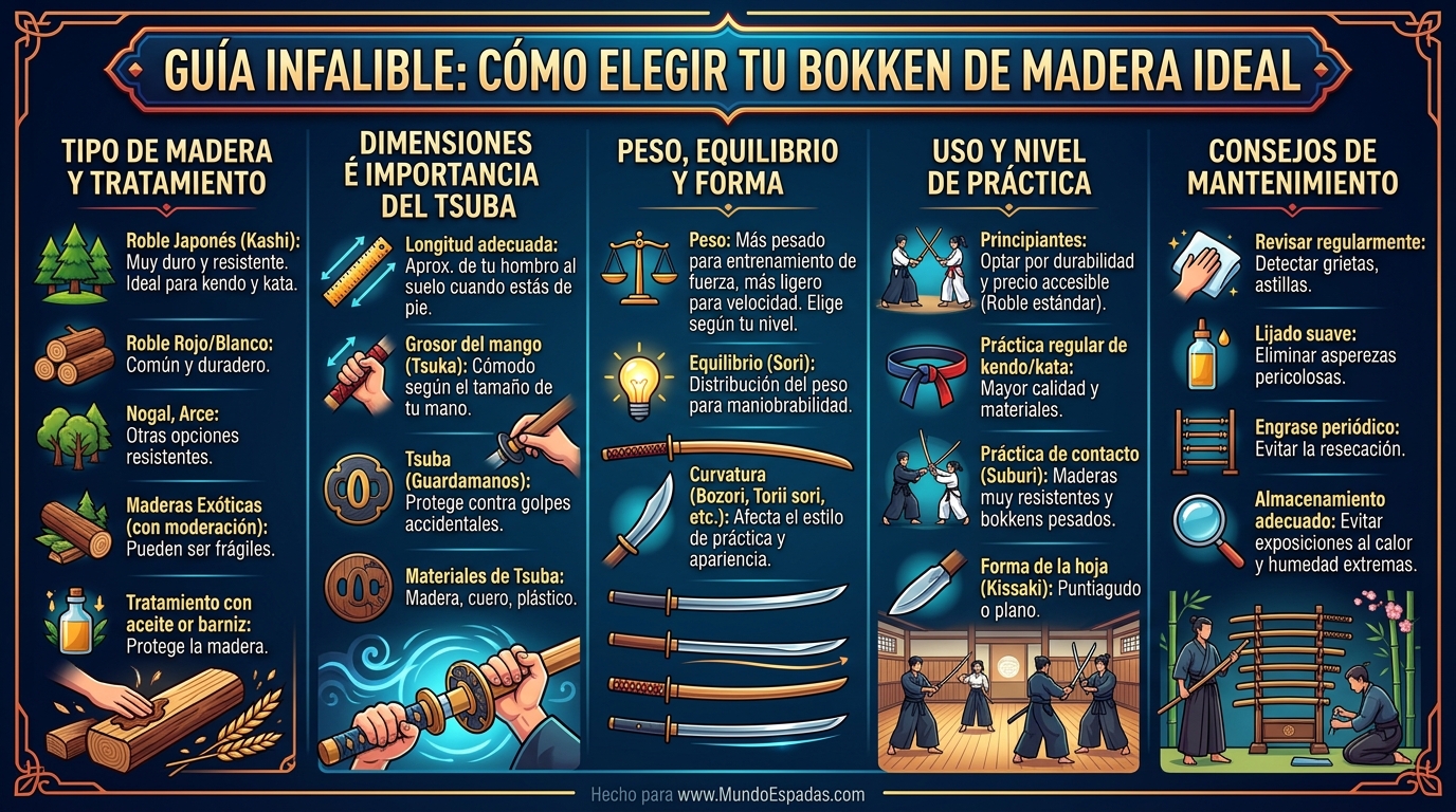 Ilustración: Comprar bokken de madera: guía para elegir el ideal