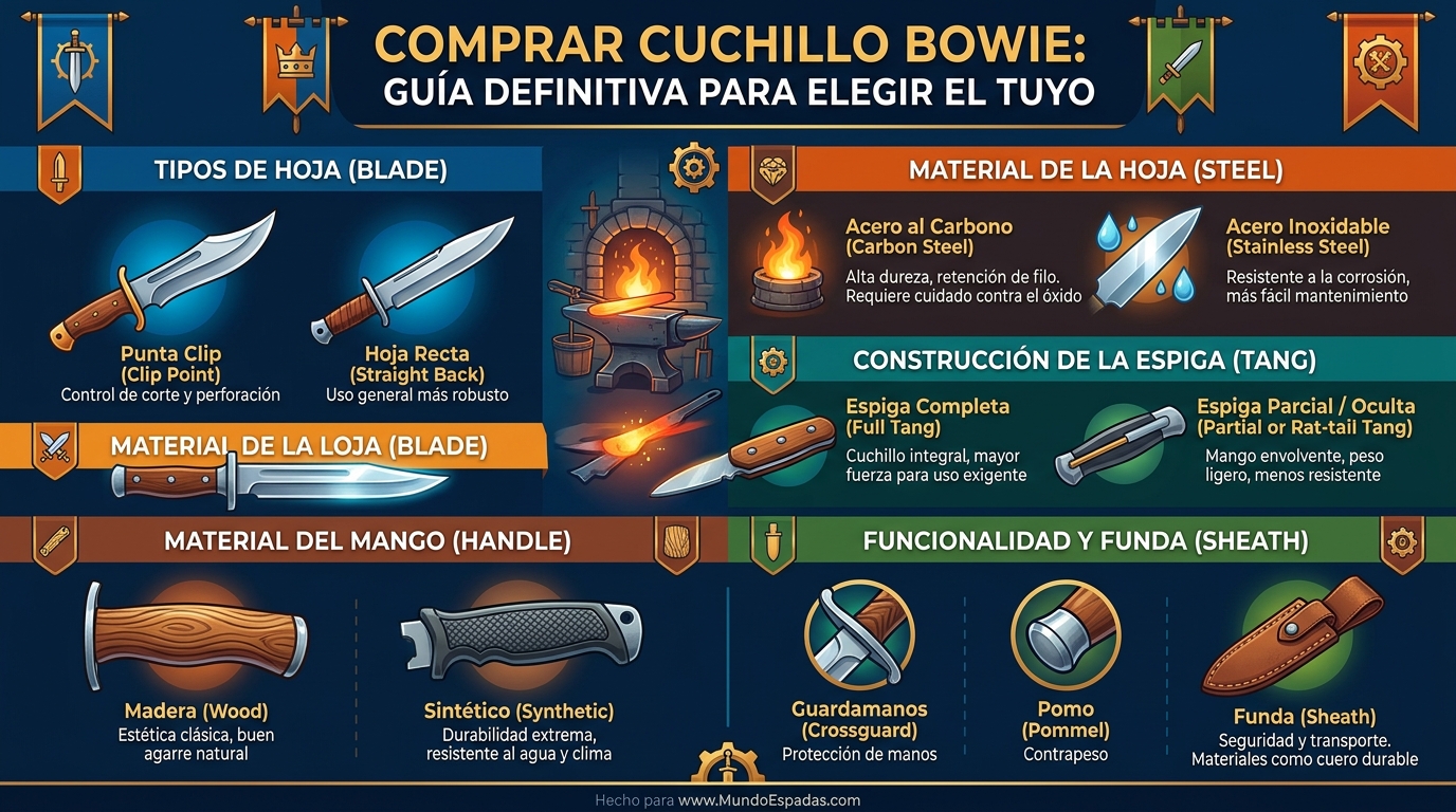 Comprar cuchillo Bowie: guía definitiva para elegir el tuyo 2 Ilustración: Comprar cuchillo Bowie: guía definitiva para elegir el tuyo