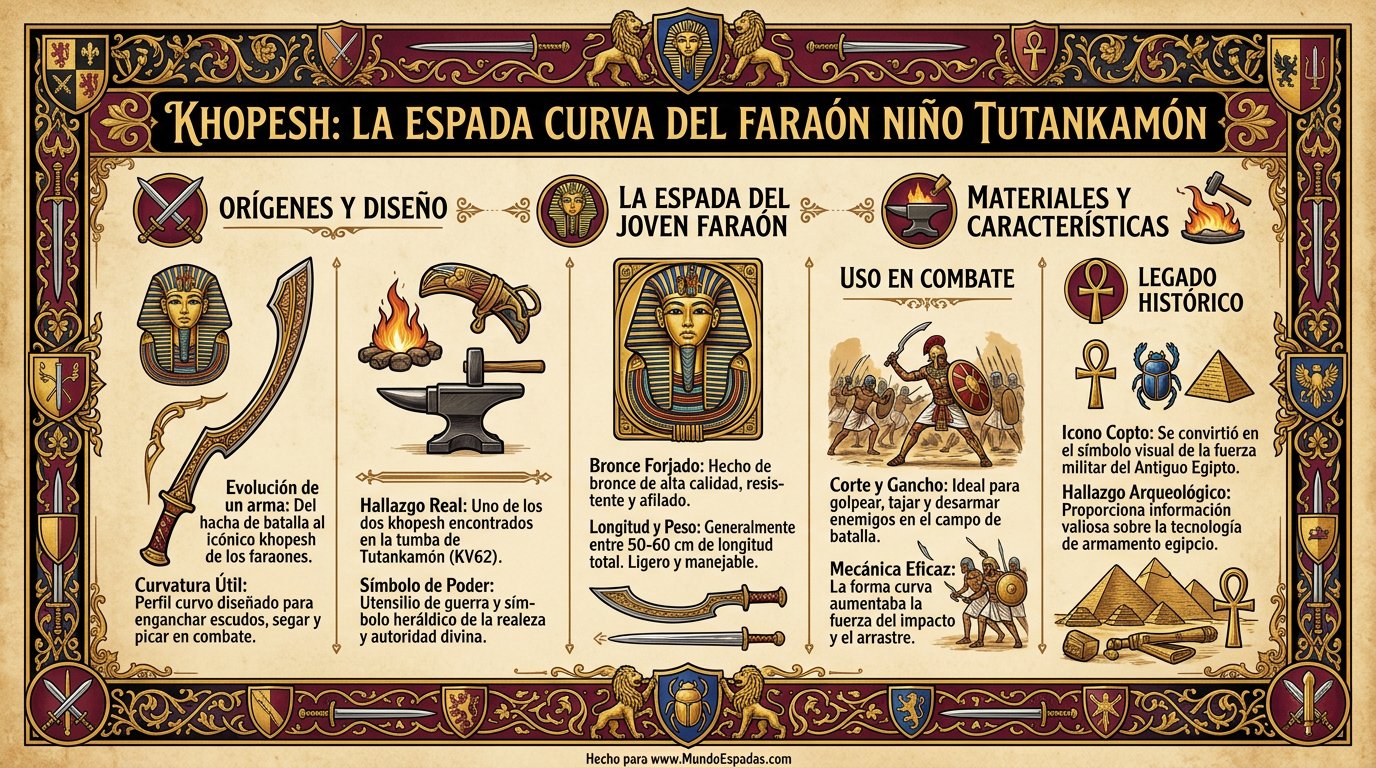 ilustracion khopesh la espada curva del faraon nino tutankamon 1778843075594 - Khopesh: Tutankhamun's Child Pharaoh's Curved Sword